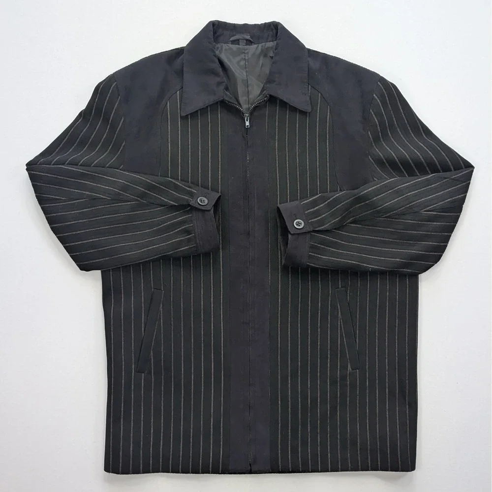 Pronti Collection by Phita Men's XXL Pinstripe Zip Jacket Lined - Picture 3 of 14